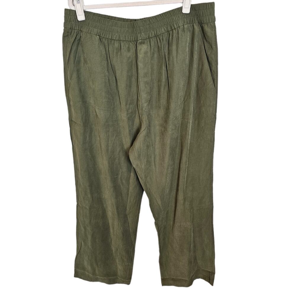 Downeast Trouser Women XL Green Elevated Wide Leg Pants Women High Waisted Pants